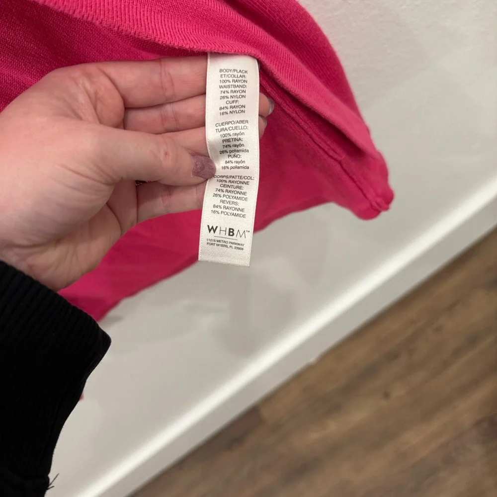 White House Black Market Fuchsia Open Front Cardigan - Picture 6 of 6